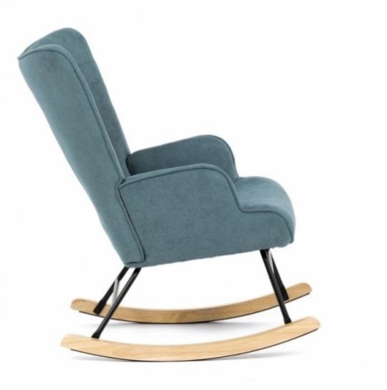 Houpací křeslo 371 s látkovým potahem v zelené, hnědé a růžo - 3