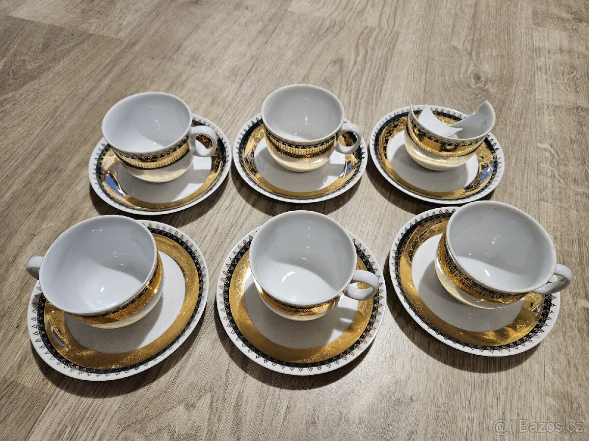 5ks hrnky - šálky + podšálky H&C Made in Czechoslovakia - 3