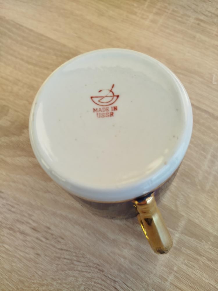 RETRO sovětský hrnek USSR - Modrozlatý dekor - 3