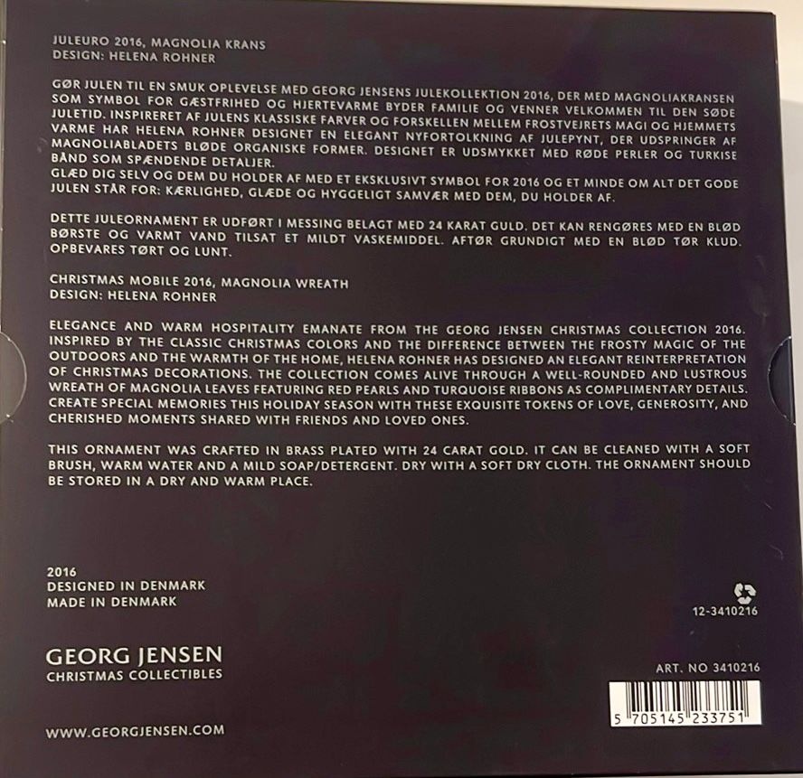 Georg Jensen Sběratelský předmět Magnolie, edice 2016 - 3