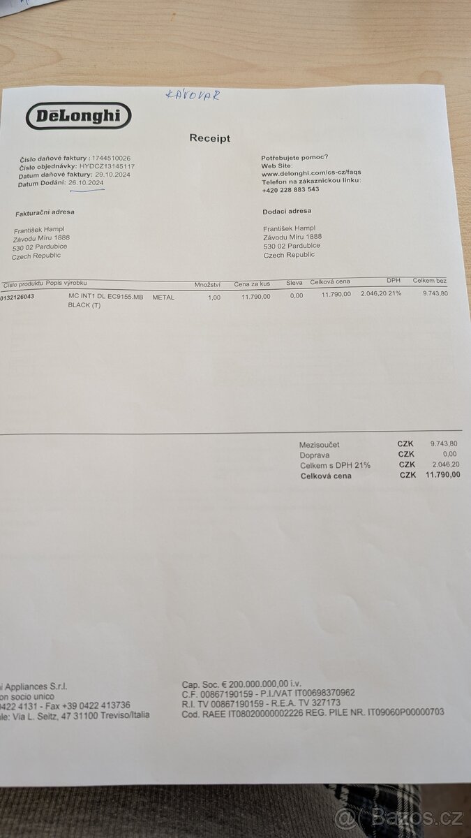 kávovar DeLongi EC9155MB - 3