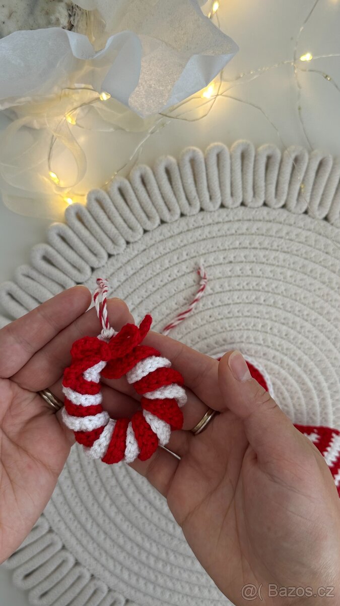 Háčkované vánoční ozdoby – sada dekorací - - 3