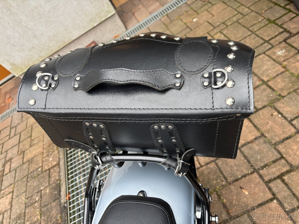 Prodám levně kožený kufr na chopper - 3