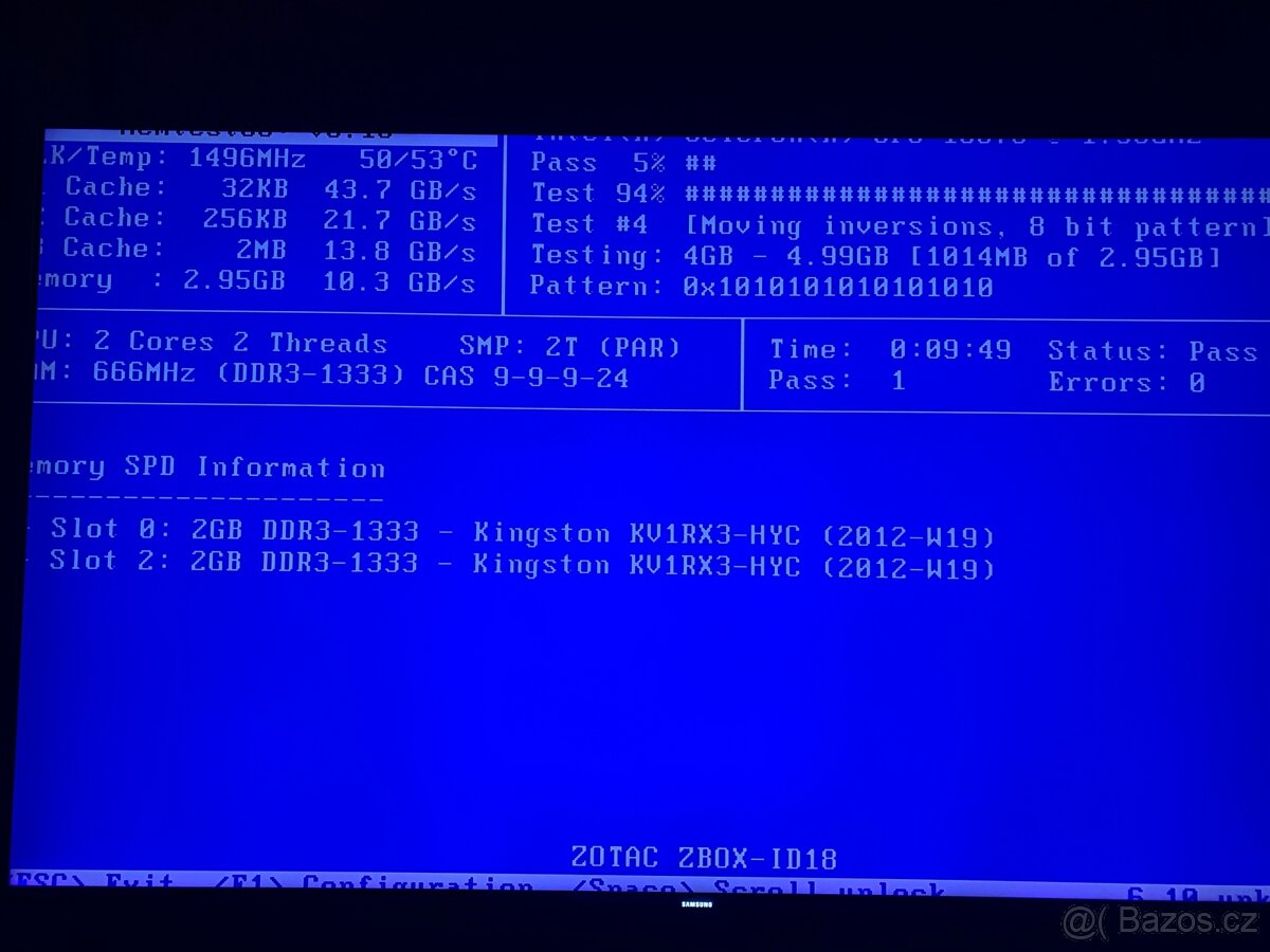 2x 2GB DDR3 Kingston 1333 (PC3-10600) 1.5V - 3