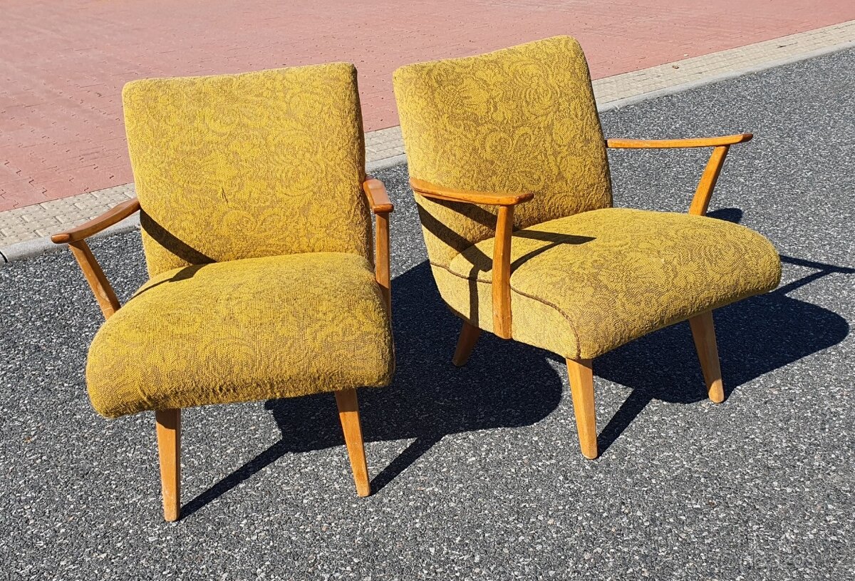 retro 2ks látkové křeslo ČSSR 1970 - 1980 socializmus - 3