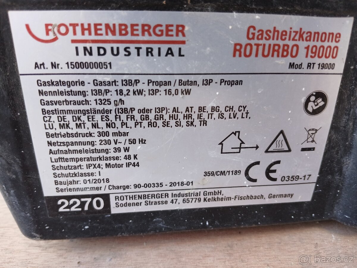 Plynové topidlo rothenberger - 3