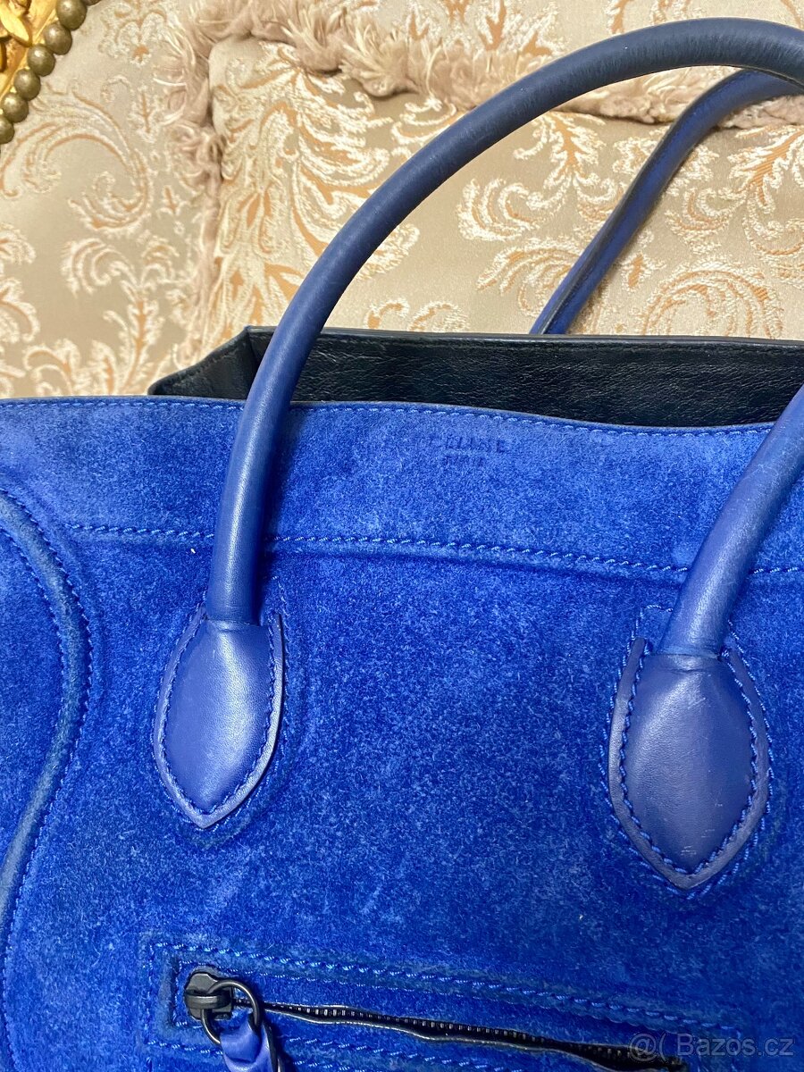 Kabelka Celine Electric Royal Blue Suede Phantom Bag - 3