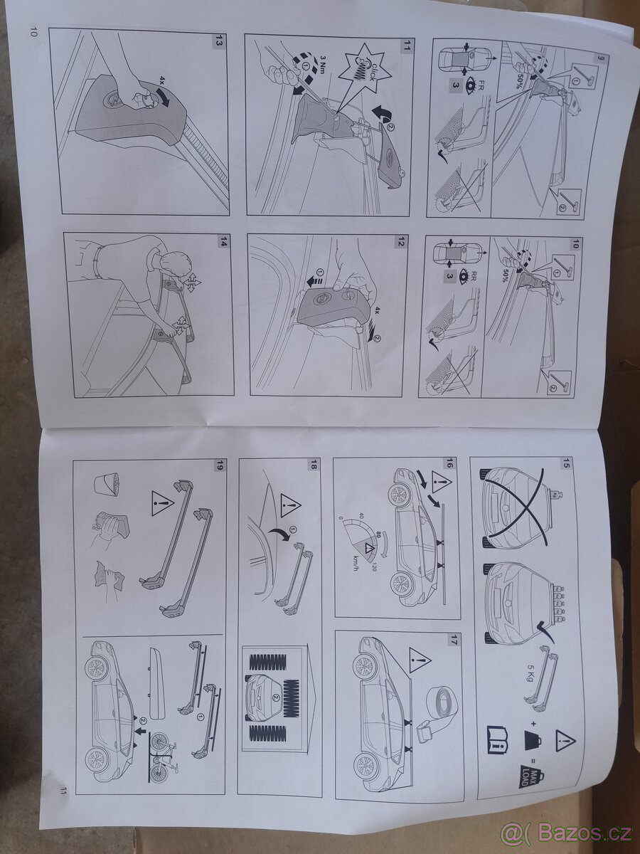 Střešní nosič Opel Astra H, originál příčník Opel - 3