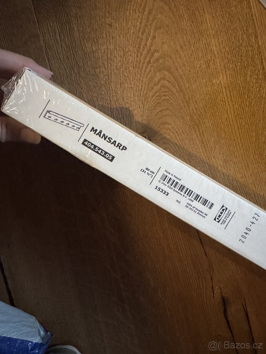 ikea polička s háčky MANSARP 404.543.05, 80cm - 3
