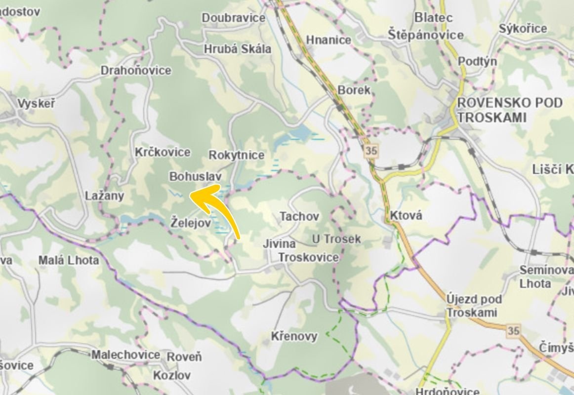 Prodej podílu 1/6 specifického pozemku 179 m², Hrubá Skála - 3