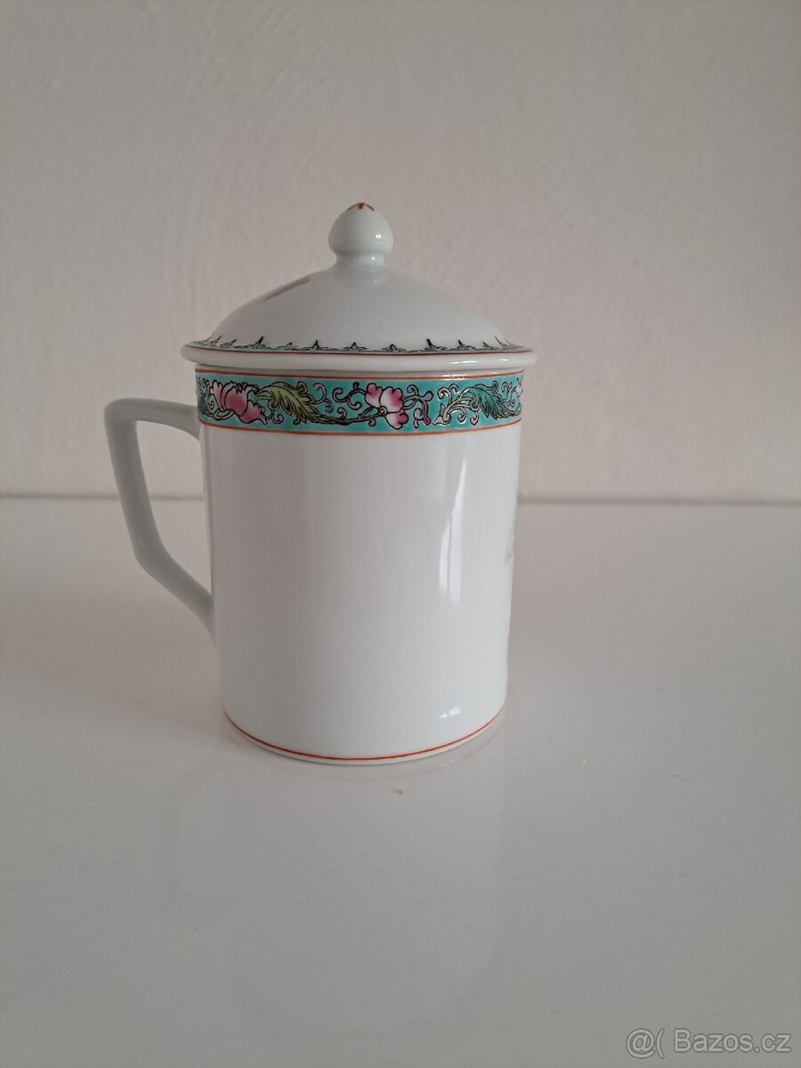 Starý čínský hrnek s pokličkou - 3