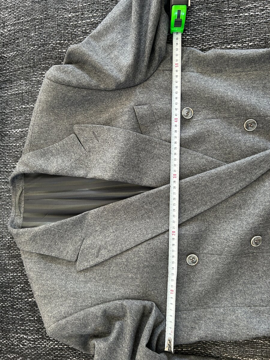 Pánský vlněný oblek - šedý, velikost 46 - 3