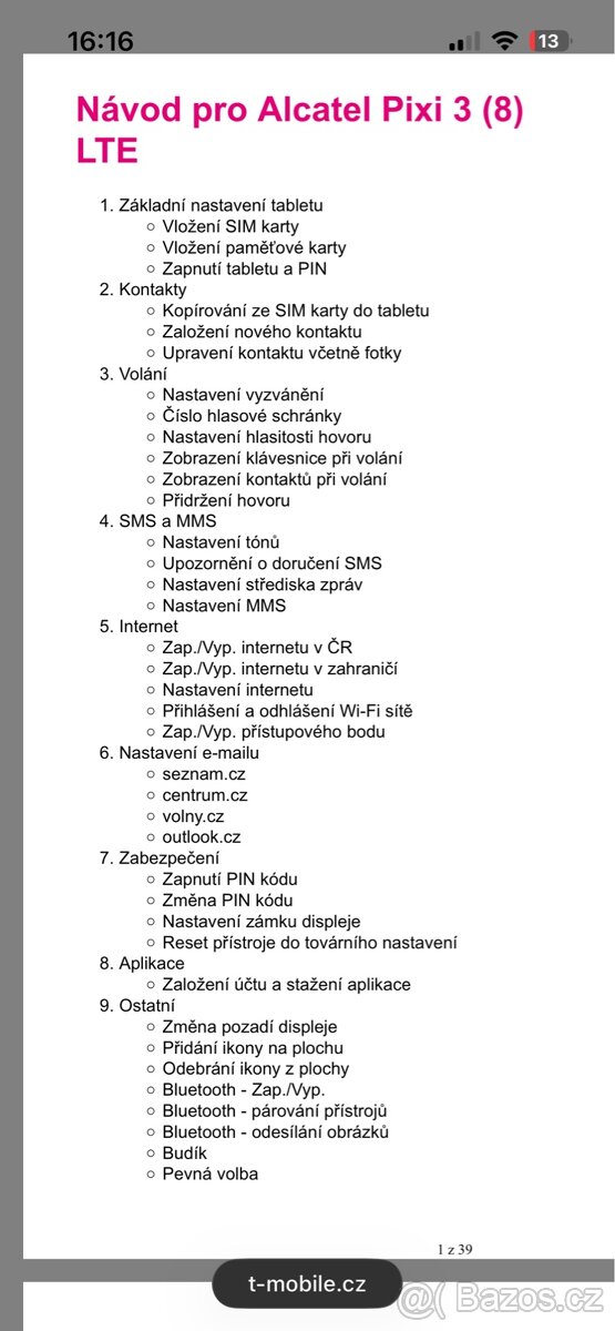 Alcatel One touch Pixi 3 /8 - 3