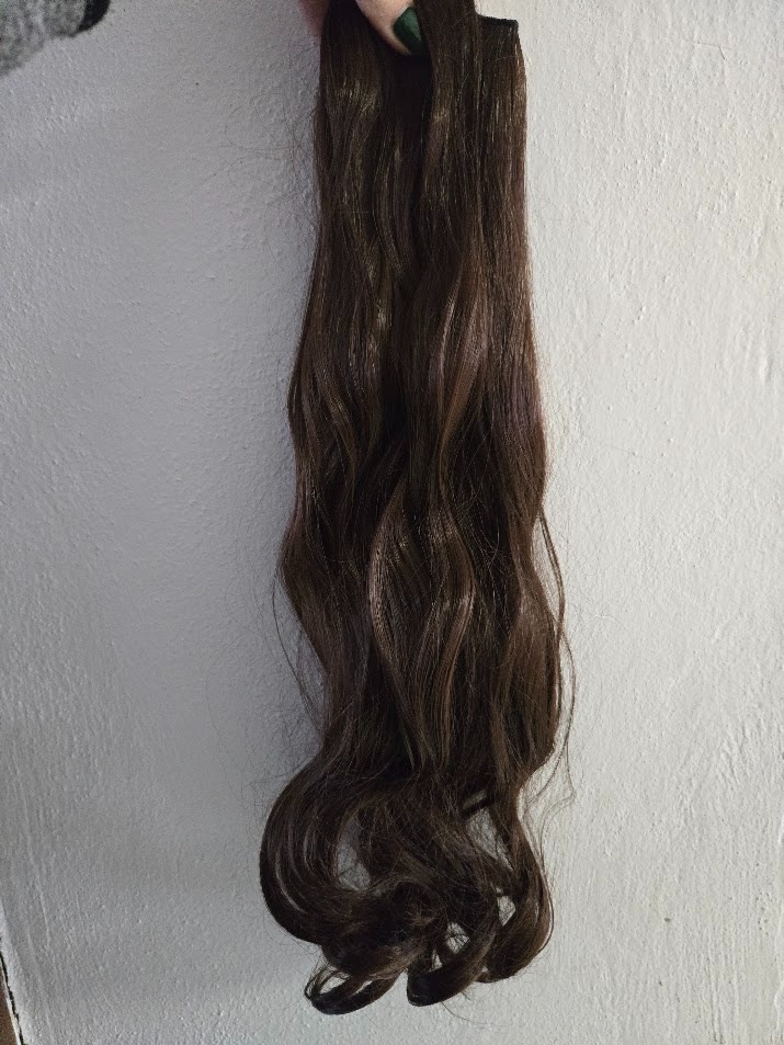 Připínací vlasy clip in - hnědá - 3