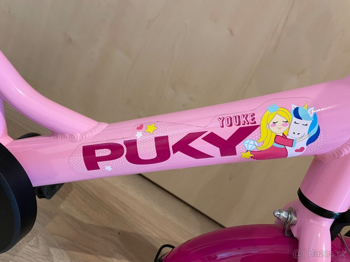 Dětské kolo PUKY YOUKE 12-1 Alu – růžové + boční kolečka - 3