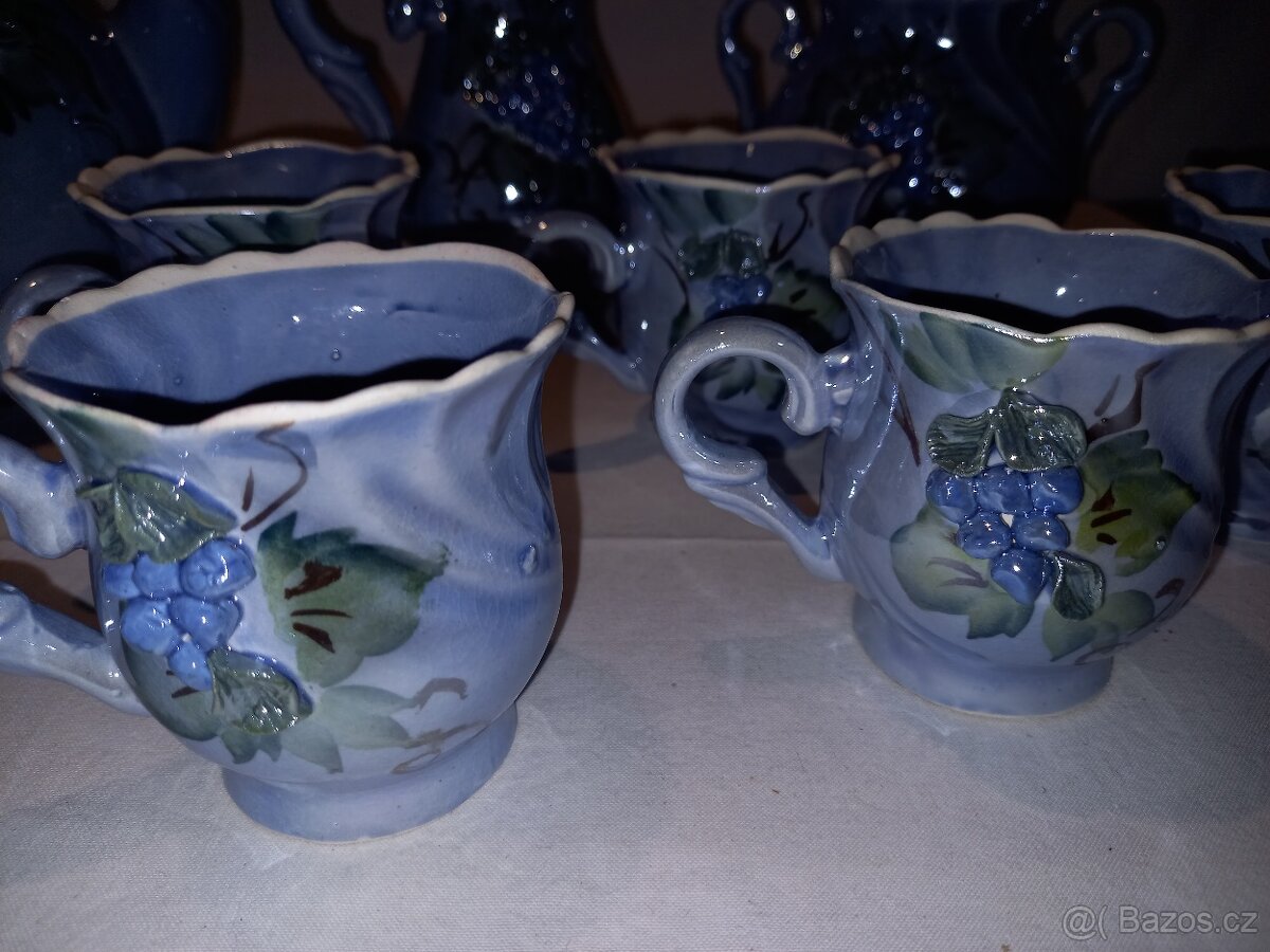 Glazurovaná keramika - kávový servis (9 ks). - 3