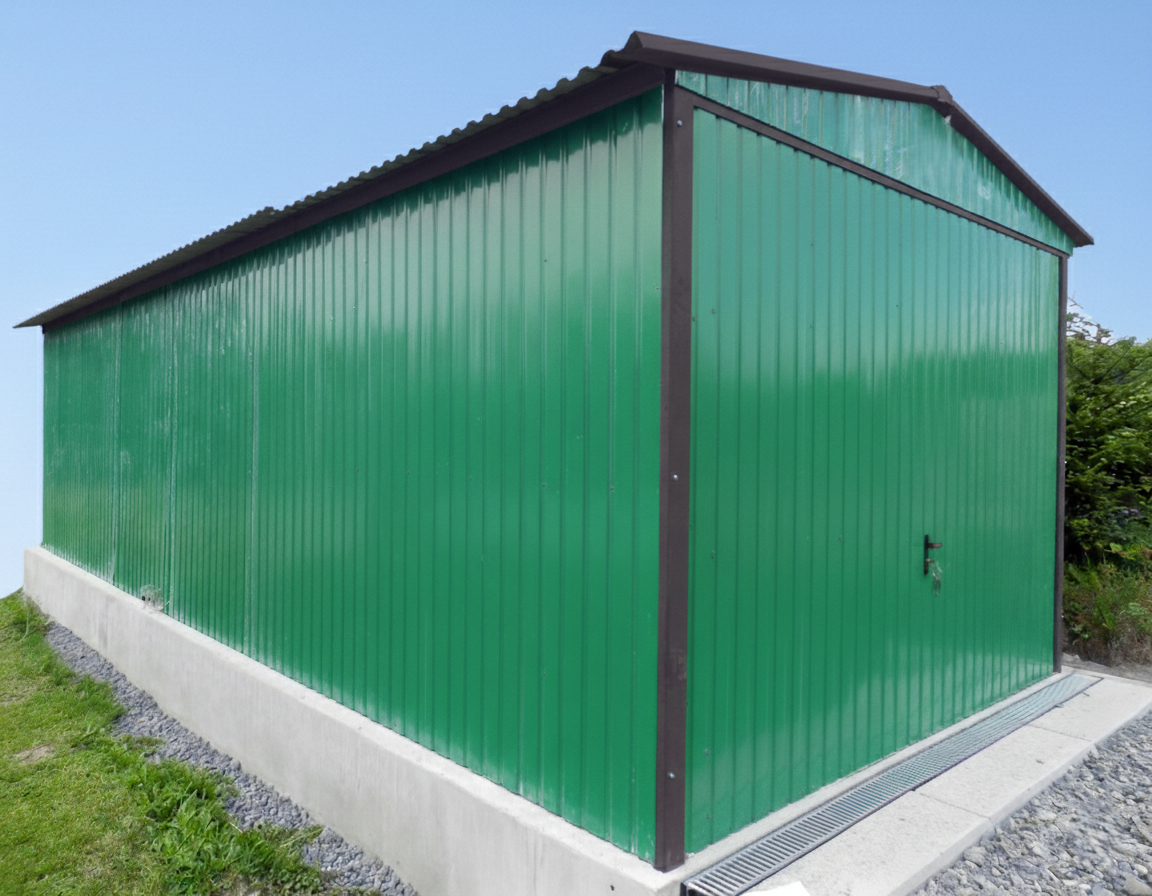 Plechová garáž 3×6 m – zelená „OTA“ - 3