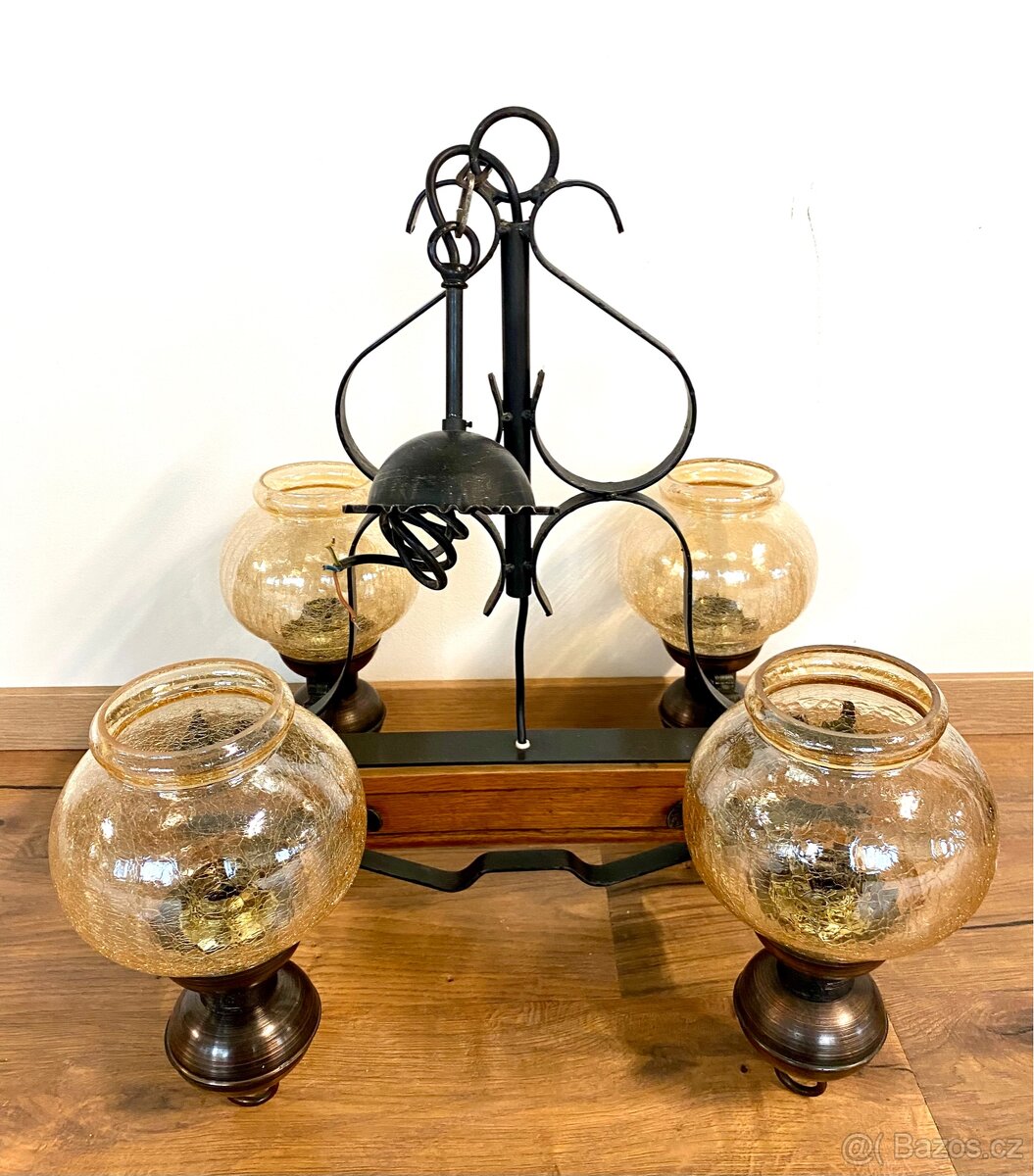 Starý mohutný kovaný lustr - 3