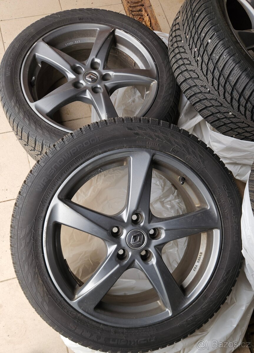 Alu kola 5x114.3 R18 Renault + zimní pneu Nokian - 3
