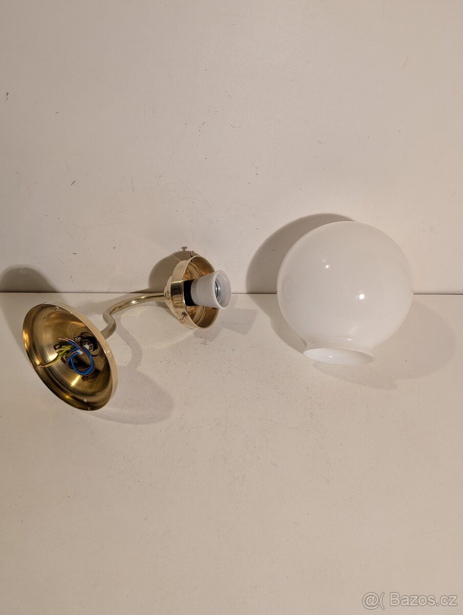 mosazná lampa, lampička ,opálová koule, až 6 kusů - 3