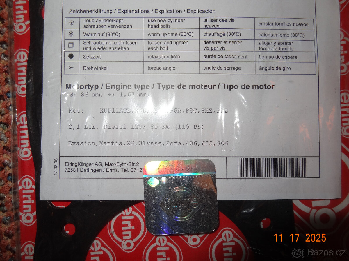 Těsnění pod hlavu EAN 4041248129388 - 3