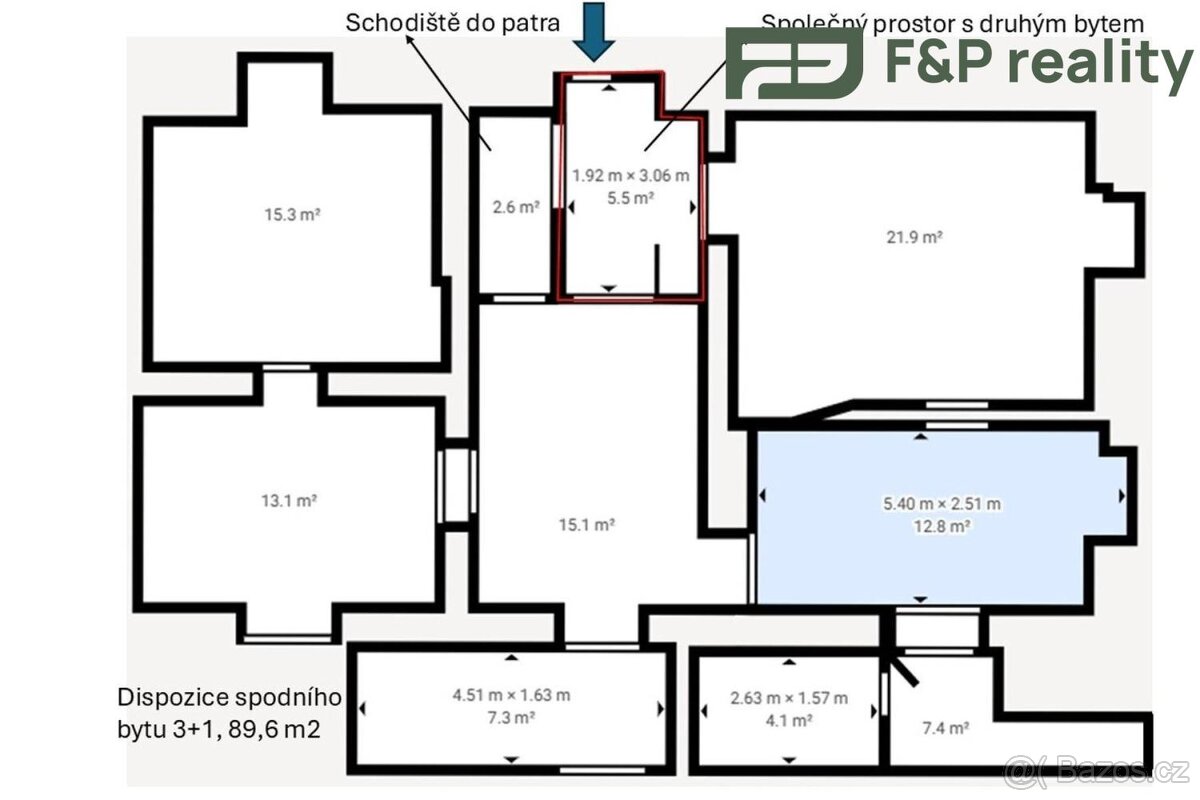 Prodej bytu 3+1, 89m2, Čimelice - 3