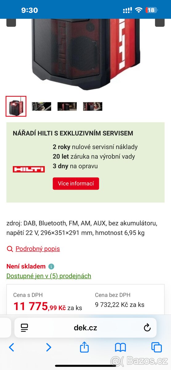 Rádio AKU Hilti RC 6-22 Nuron + baterie B22 85 - 3