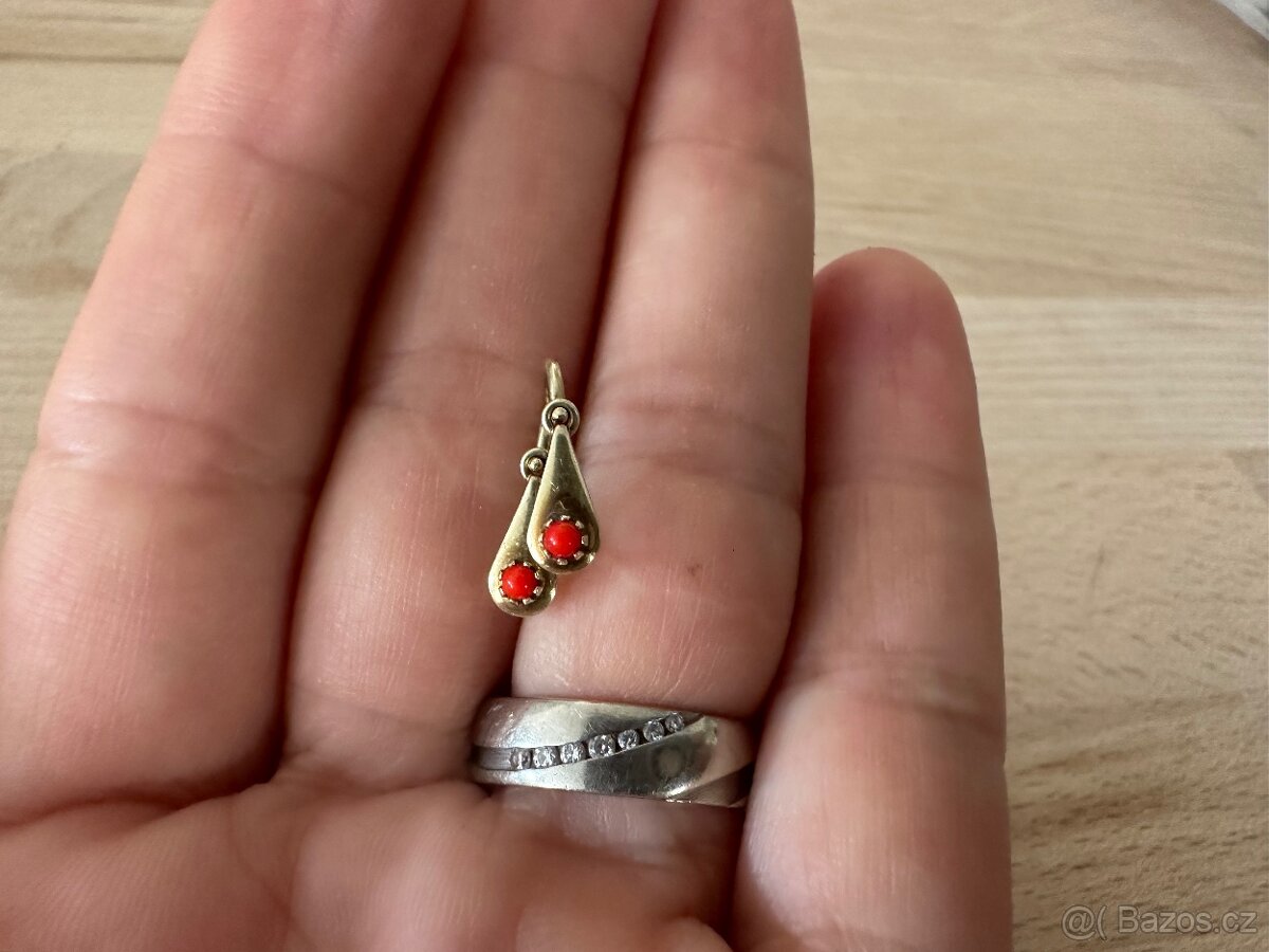 Zlaté dětské starožitné náušnice - 3