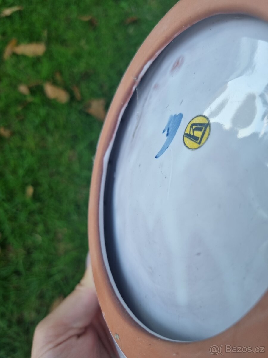 Stará malovaná keramická mísa - 3
