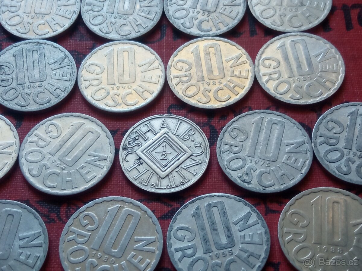 STŘÍBRNÝ 1/2 SCHILLING+10 GROSCHE-20 KS - 3