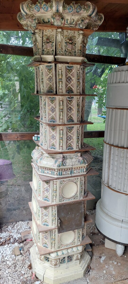 Kachlová kamna, starozitná - 3