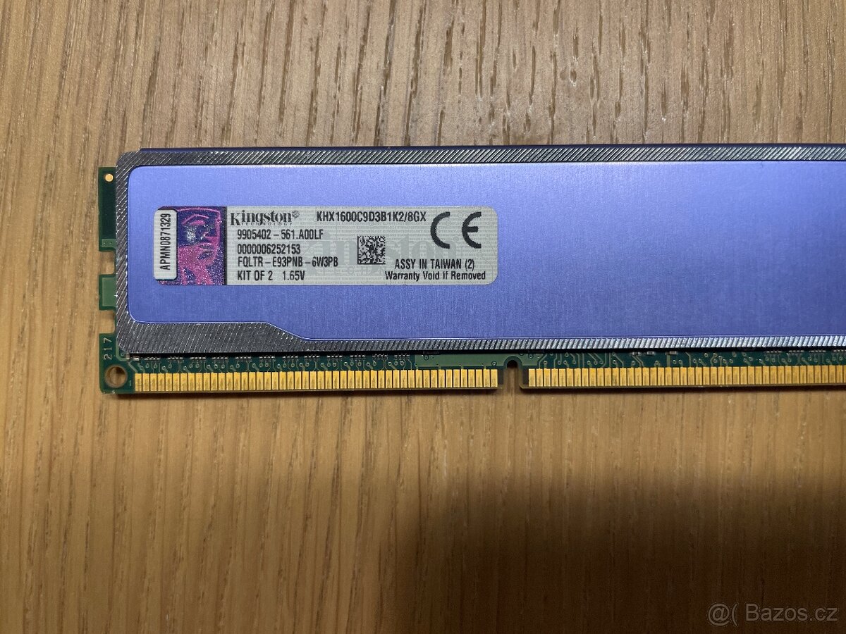 8GB DDR3 (2x 4GB) 1600 MHz Kingston HyperX Blu - 3