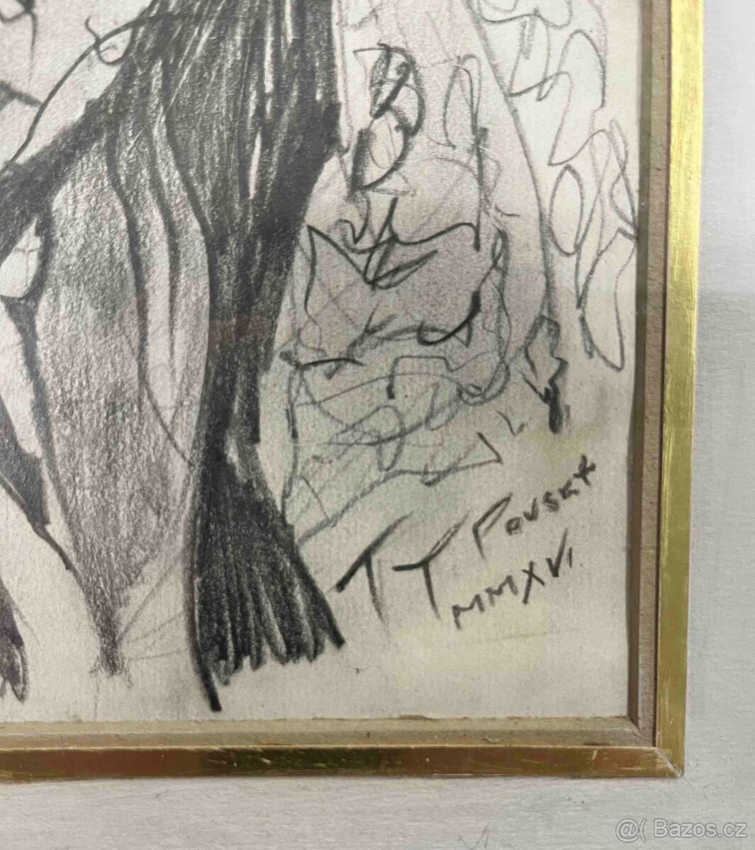 Obraz originál tempera autor Karel Typovský známý architekt - 3