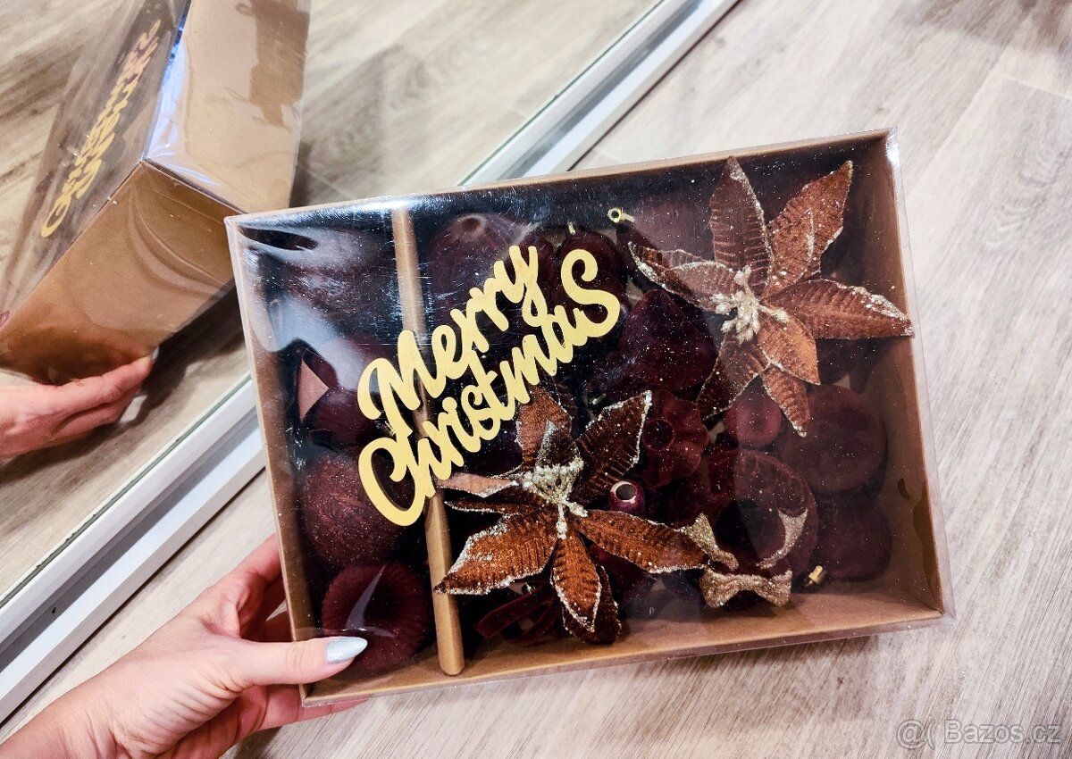 Luxusní sametové/flokované ozdoby, různé barvy, velká sada - 3