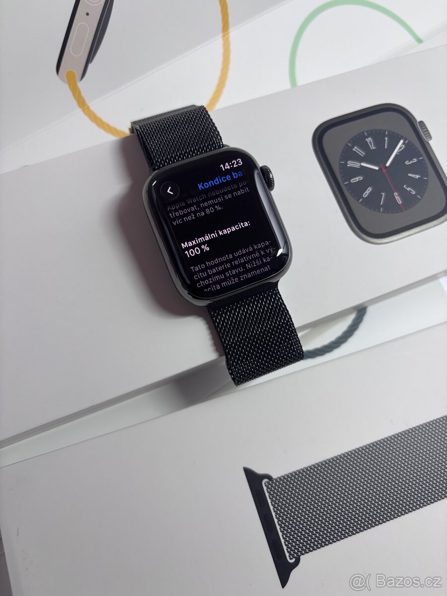 Apple watch series 8 41mm stainless steel - 100% baterie - 3