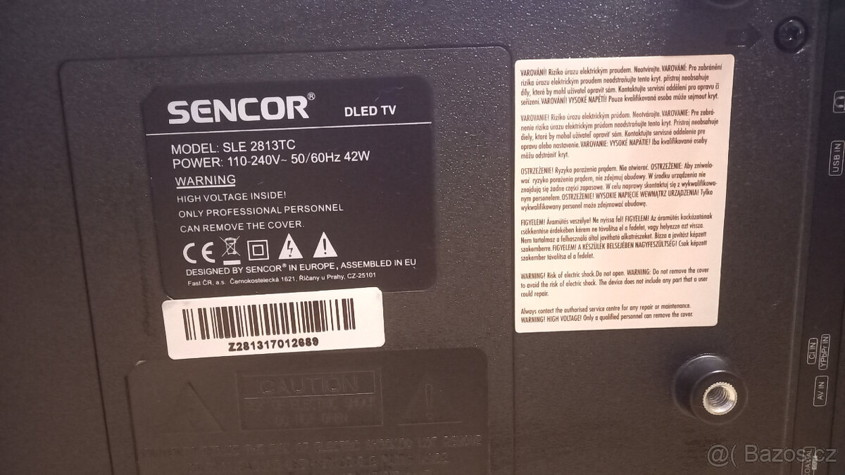 Televize Sencor 28" 1366x768 DVB-T2 USB málo hraná - 3