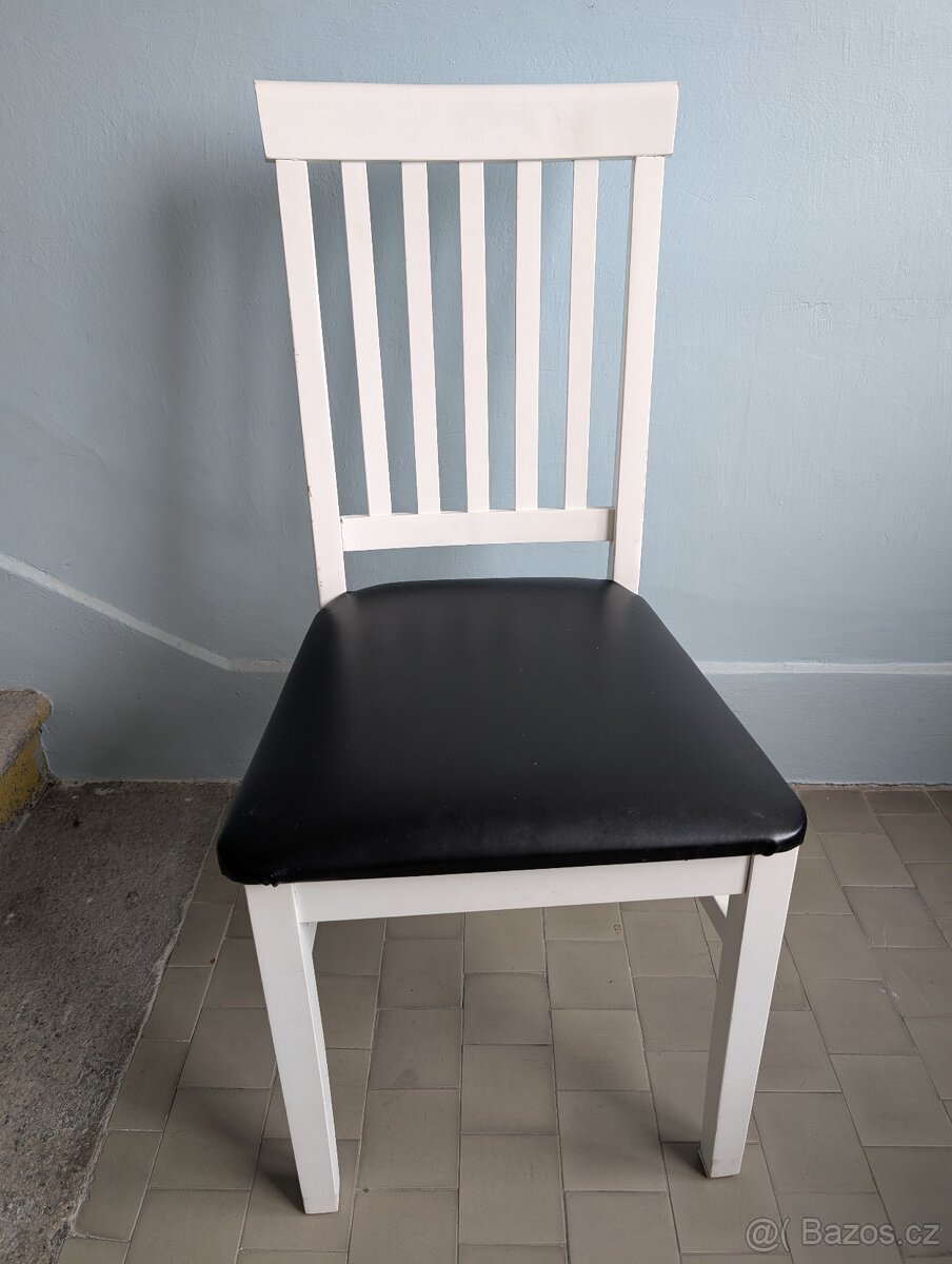 Židle bílá dřevěná - 2ks - 3