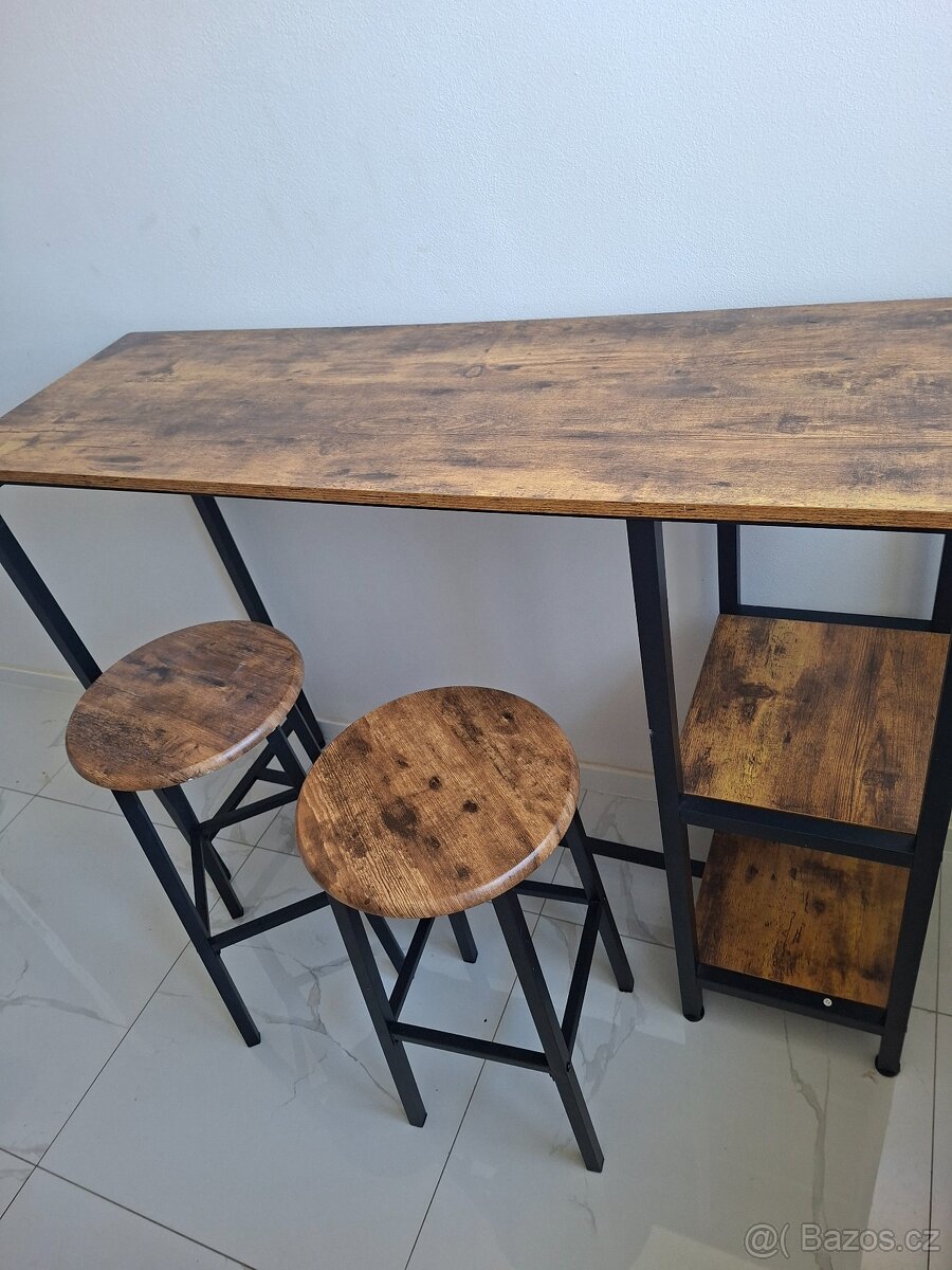 Barový set, vysoký stůl a stolička - 3