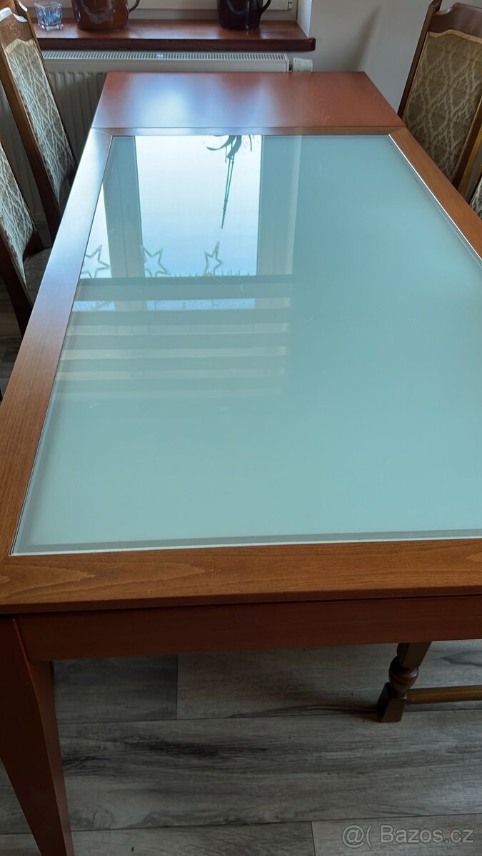 Jídelní rozkládací stůl+6x židle - 3