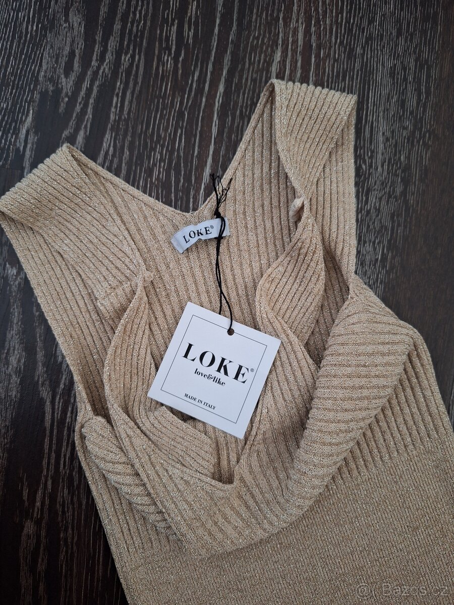 Nove bezove zlate saty Loke - 3