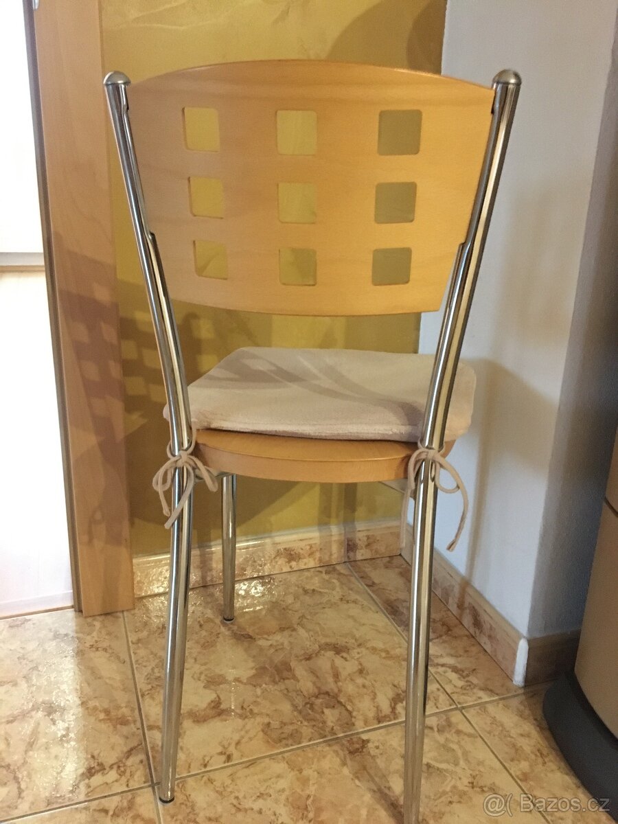 židle buk a chrom 8 ks - 3