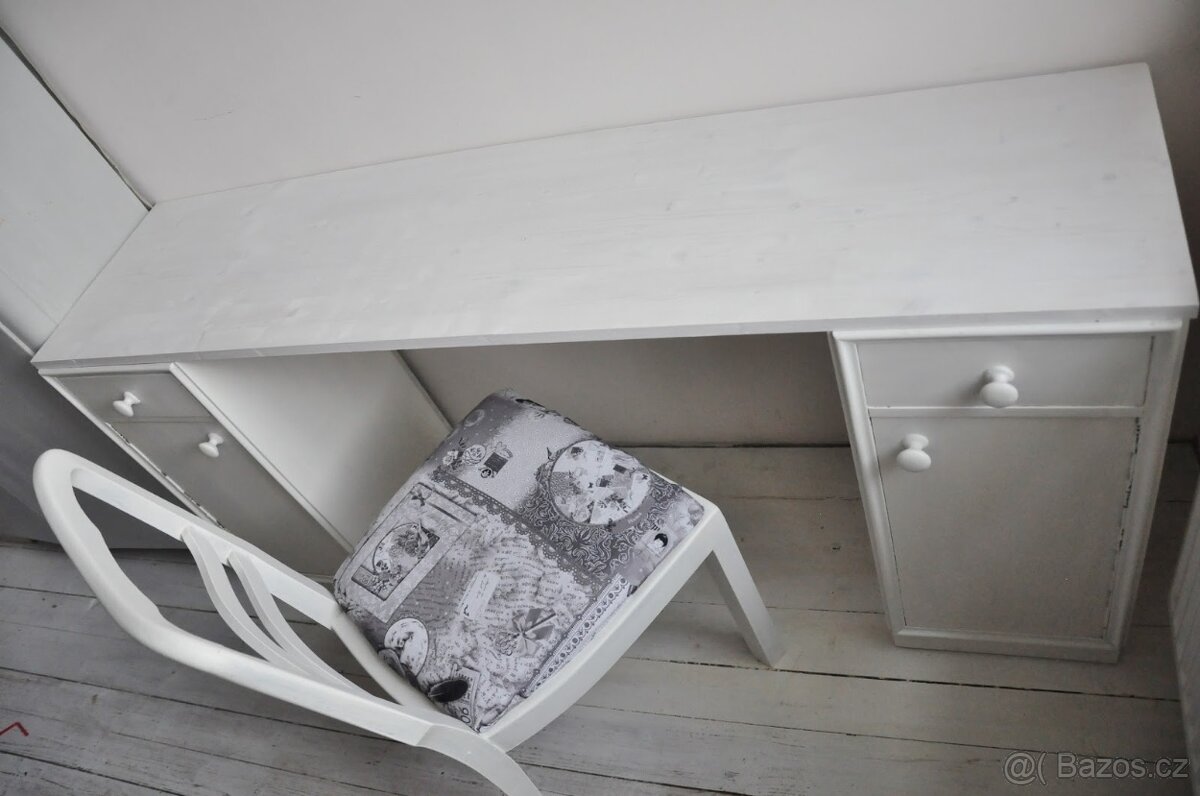 Psací pracovní stůl stolek, noční stolky dřevo, masiv - 3