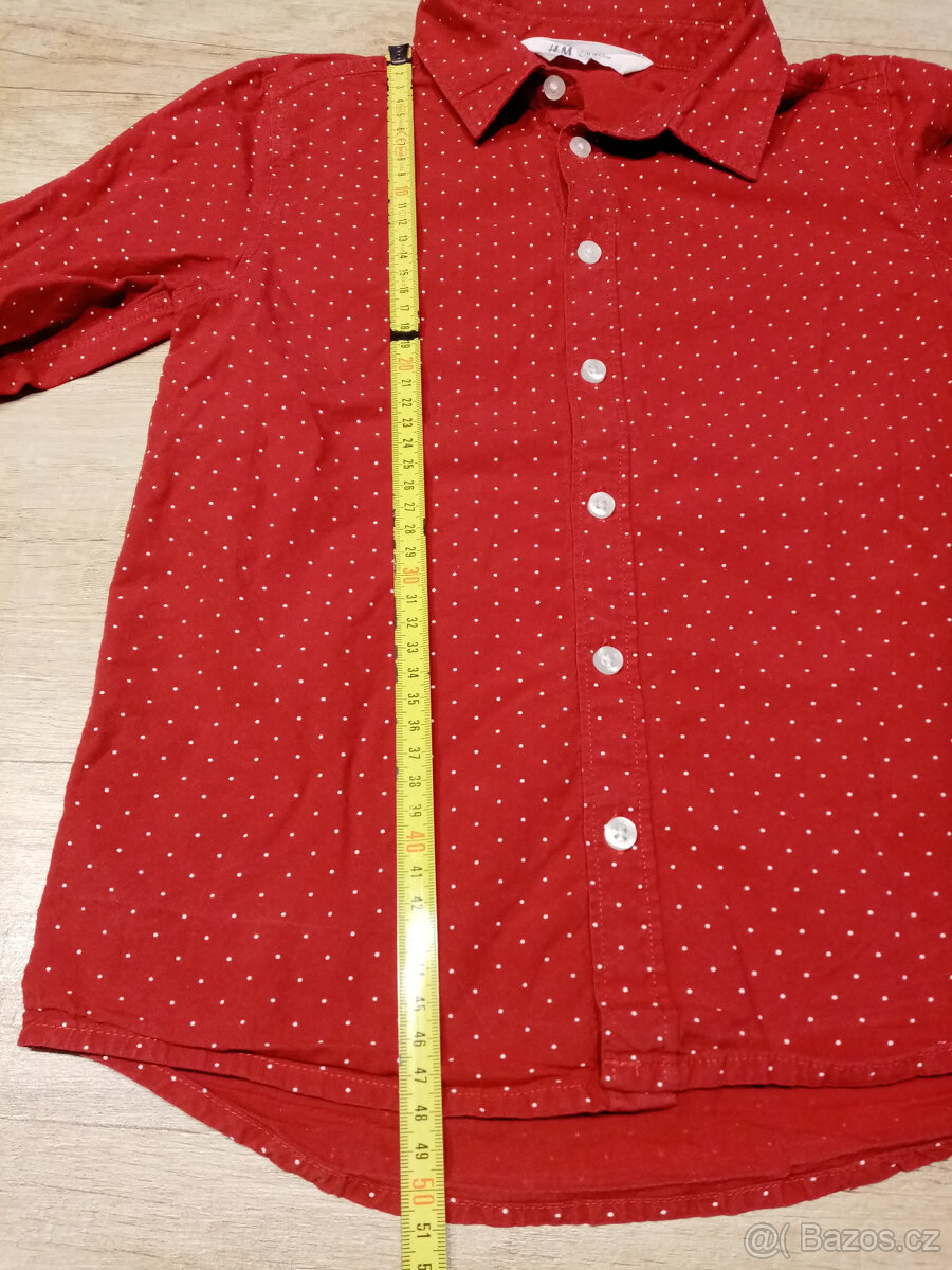červená košile HM vel. 122 - 3