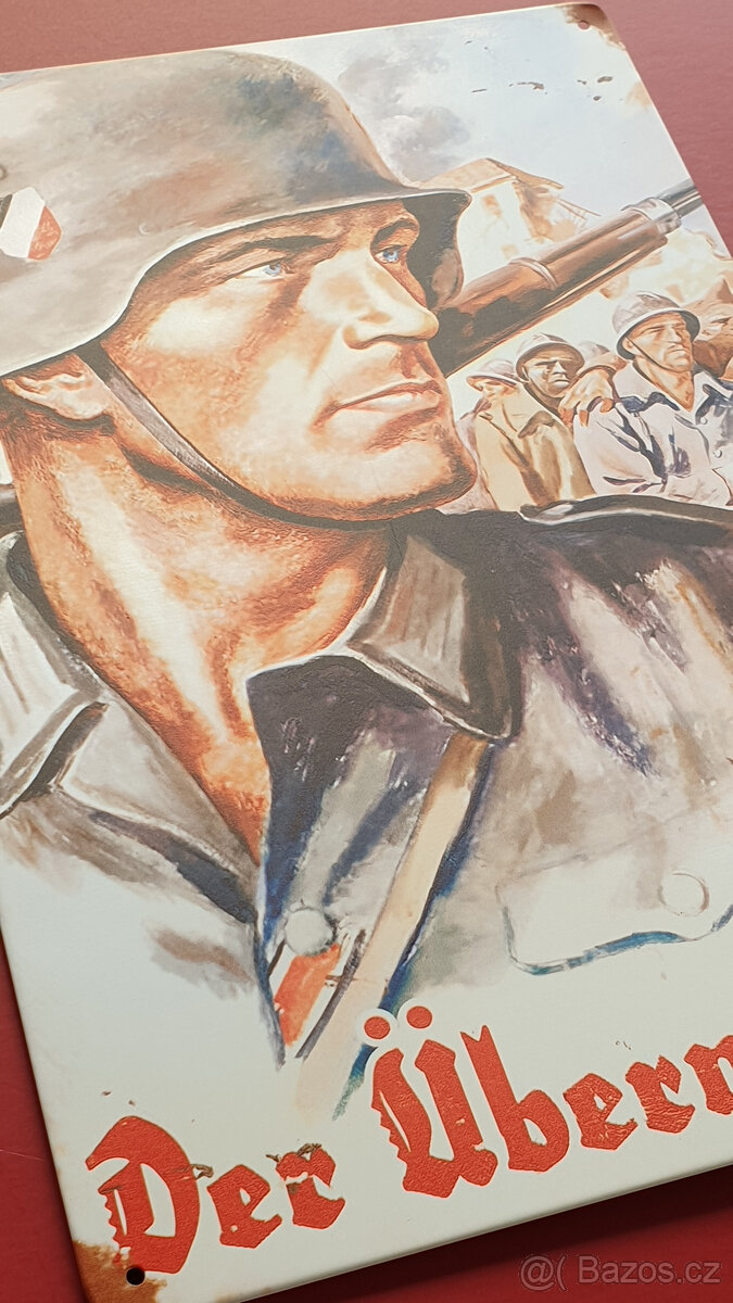 Plechová retro cedule – nadčlověk (20×30 cm) - 3