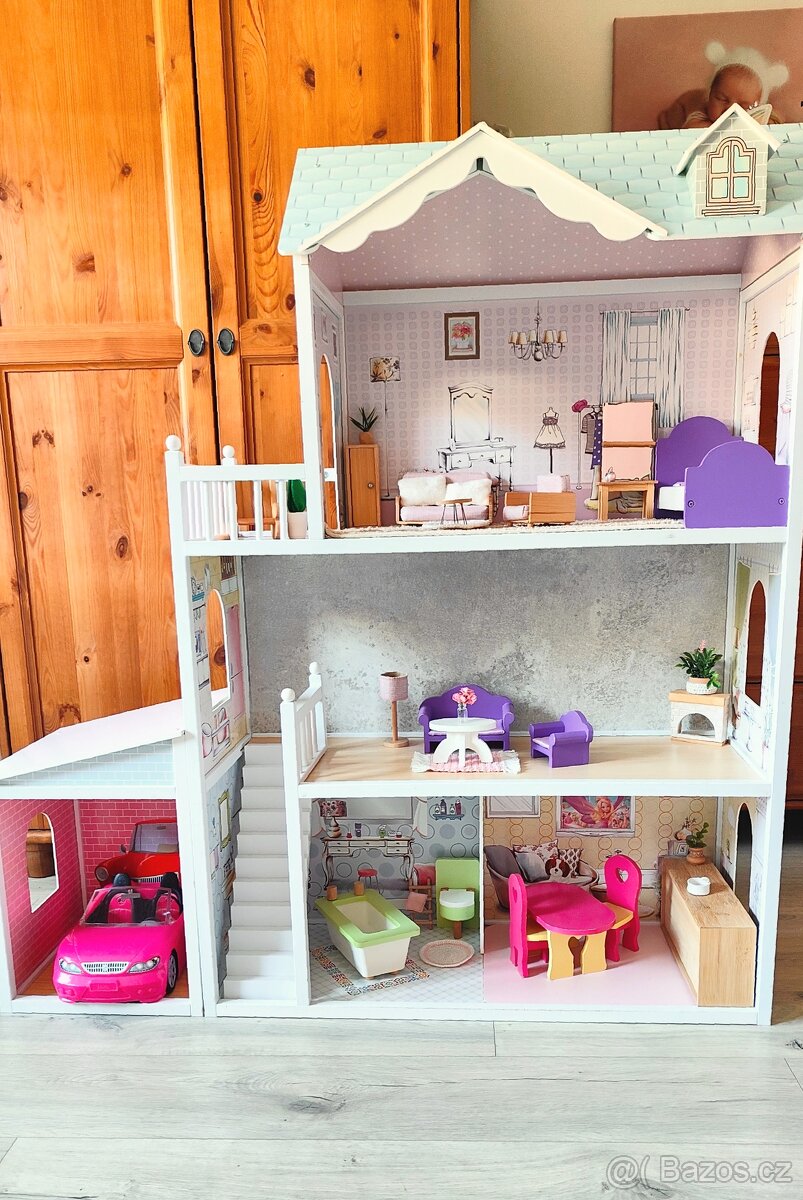 XXL bytelný domeček pro panenky, dům pro Barbie, dollhouse - 3