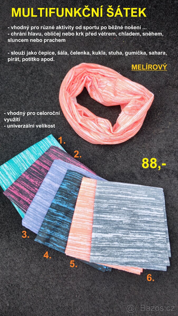 Šátky, šály, šálky, tunely....15% sleva na vše - 3