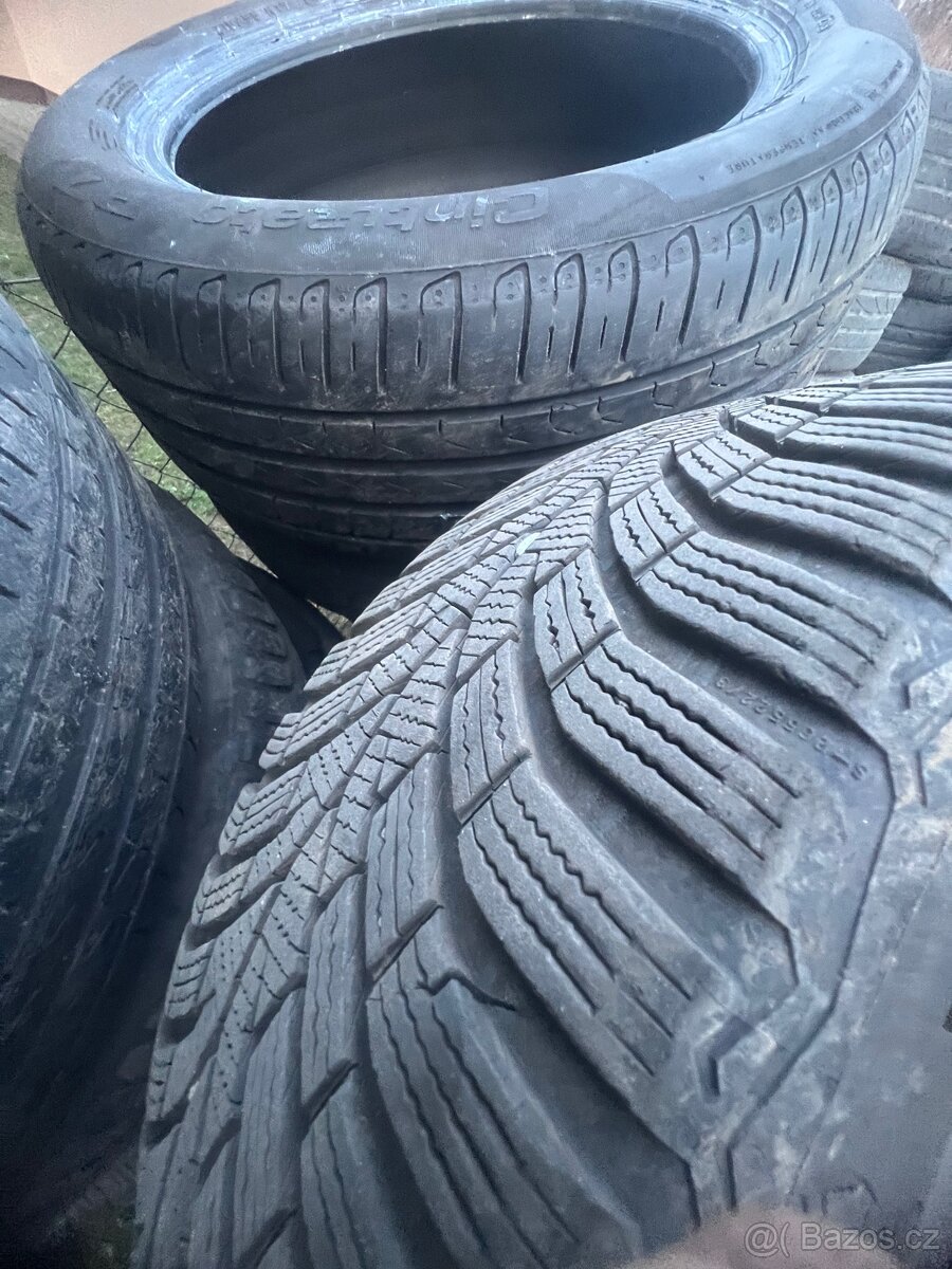 Sada Plechových disku 5x112 et41 gumy 215/55R16 - 3