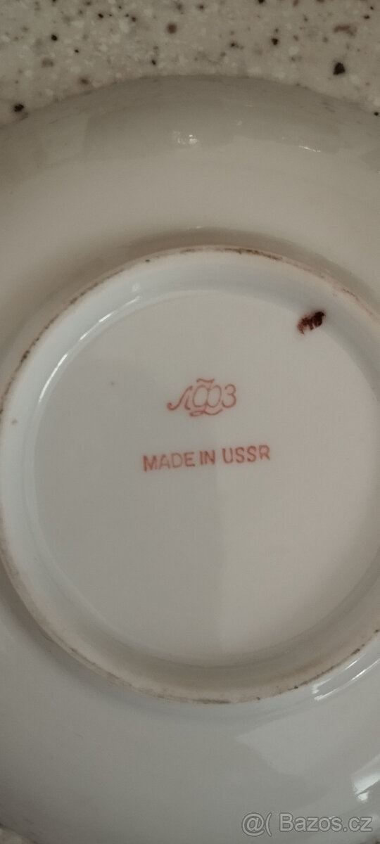 2x Kobaltový šálek s podšálkem, LFZ Lomonosov - 3