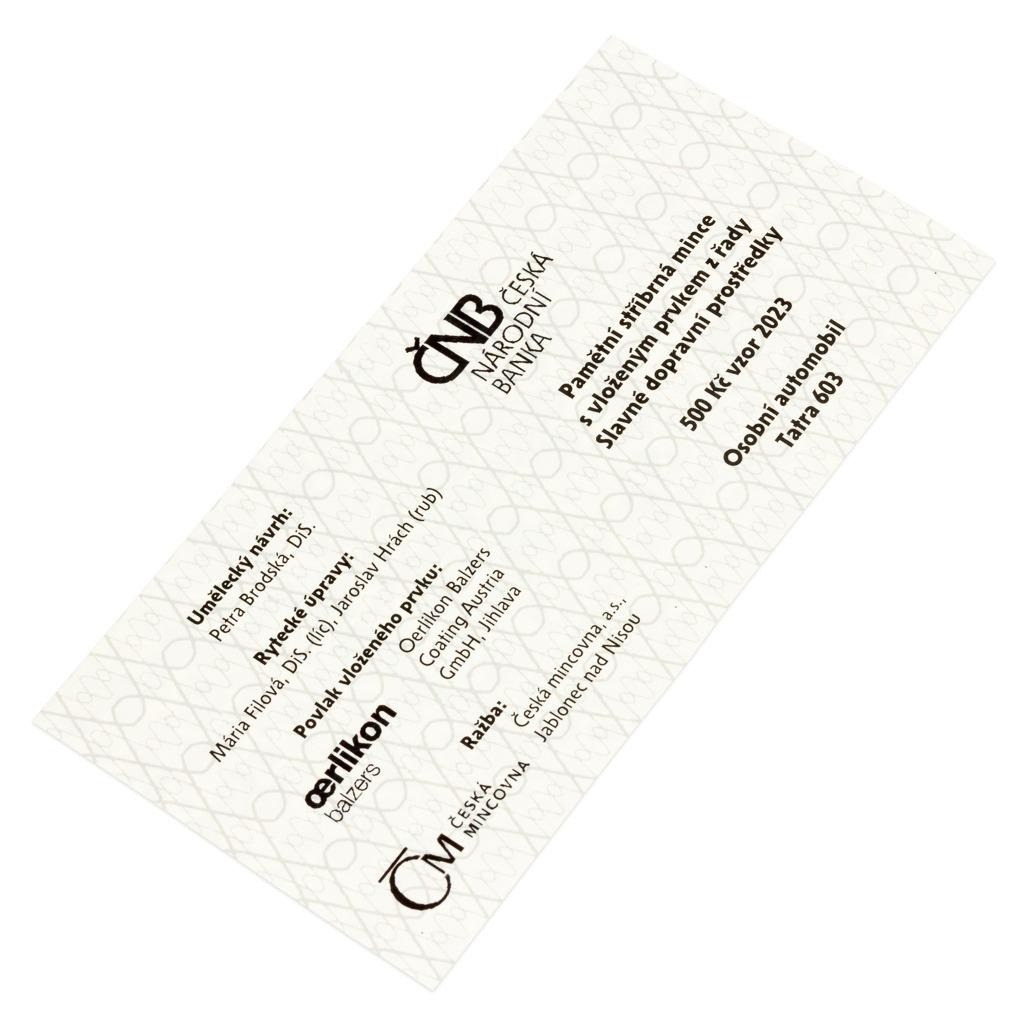 Stříbrná mince 500 Kč 2023 Osobní automobil Tatra 603 BK - 3