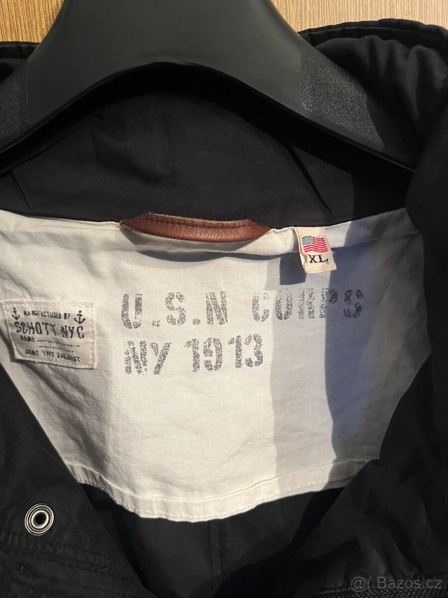 Černá pánská “vojenská” bunda Schott NYC - 3